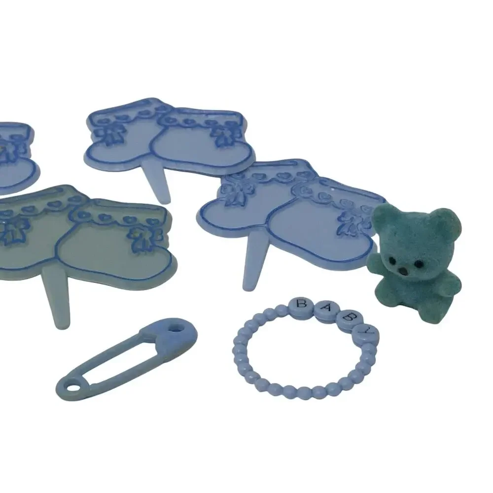 Vintage Baby Boy Shower Cake Topper Decorations Set